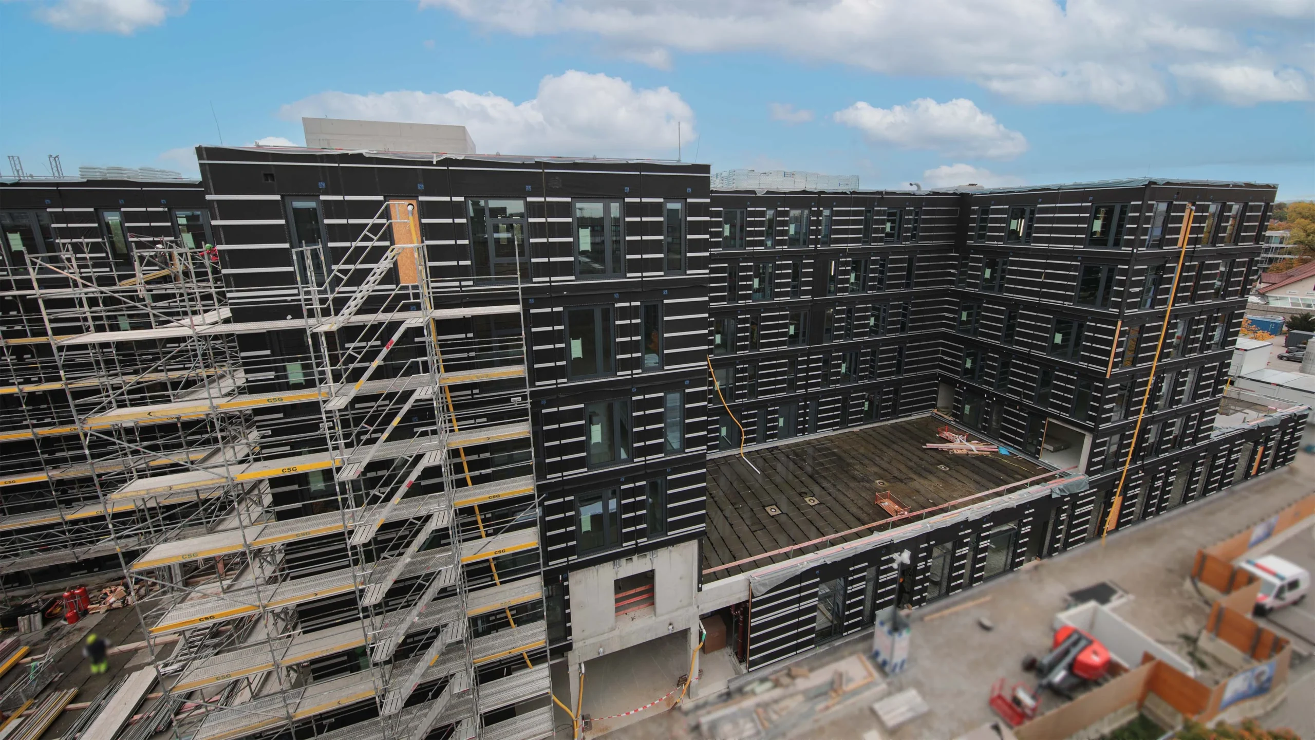 Baustellenaufnahme mit panTerra Kamerasystem im 117 Grad Weitwinkel